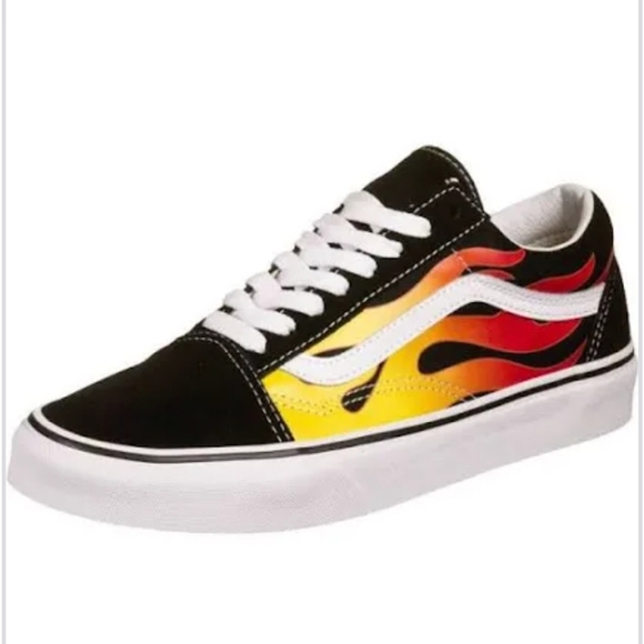 VANS Old Skool Flame Fire Sneakers EUC - Picture 1 of 6